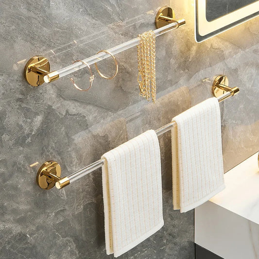 Gold and Silver Towel and Tissue Holder