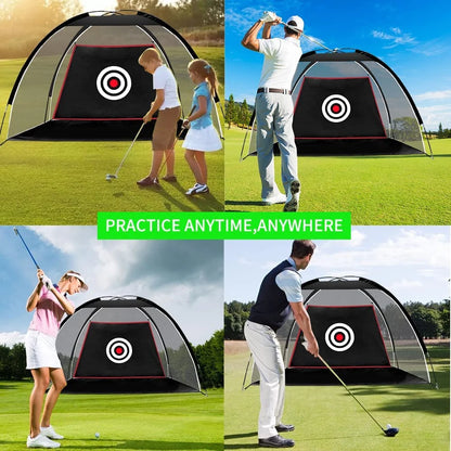 Outdoor/Indoor Golf Practice Strike Tent with Mesh Mat