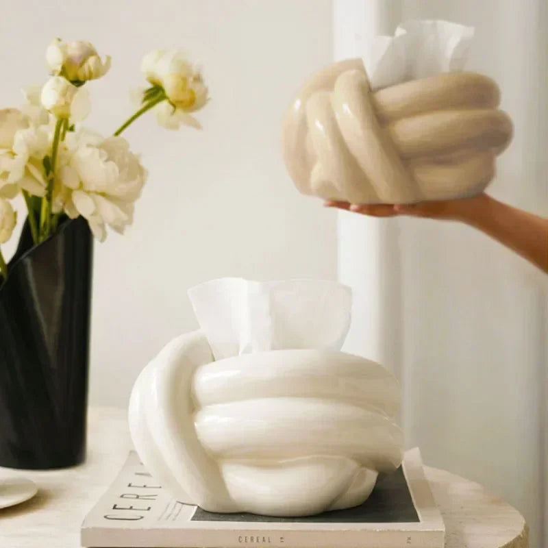 Nordic Ceramic Knot Shape Tissue Holder