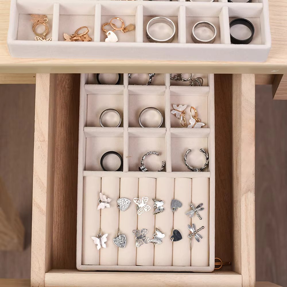 Velvet Jewelry Display Tray Case