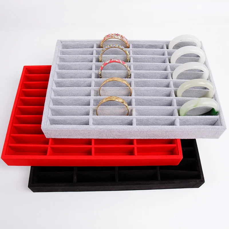 Velvet Jewelry Display Tray Case