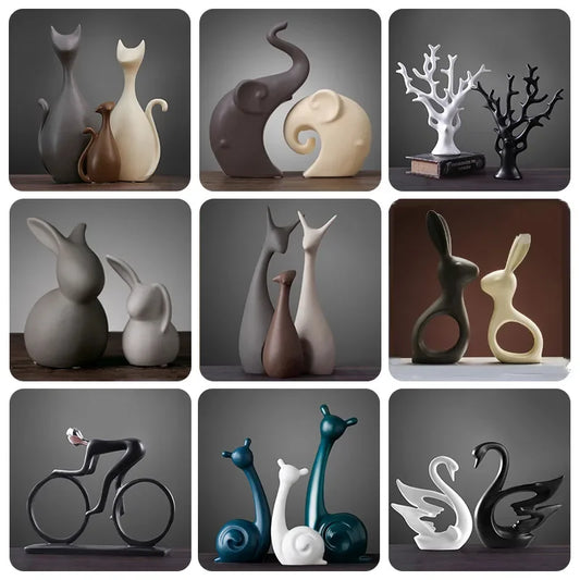 Nordic Porcelain Animal Ornaments