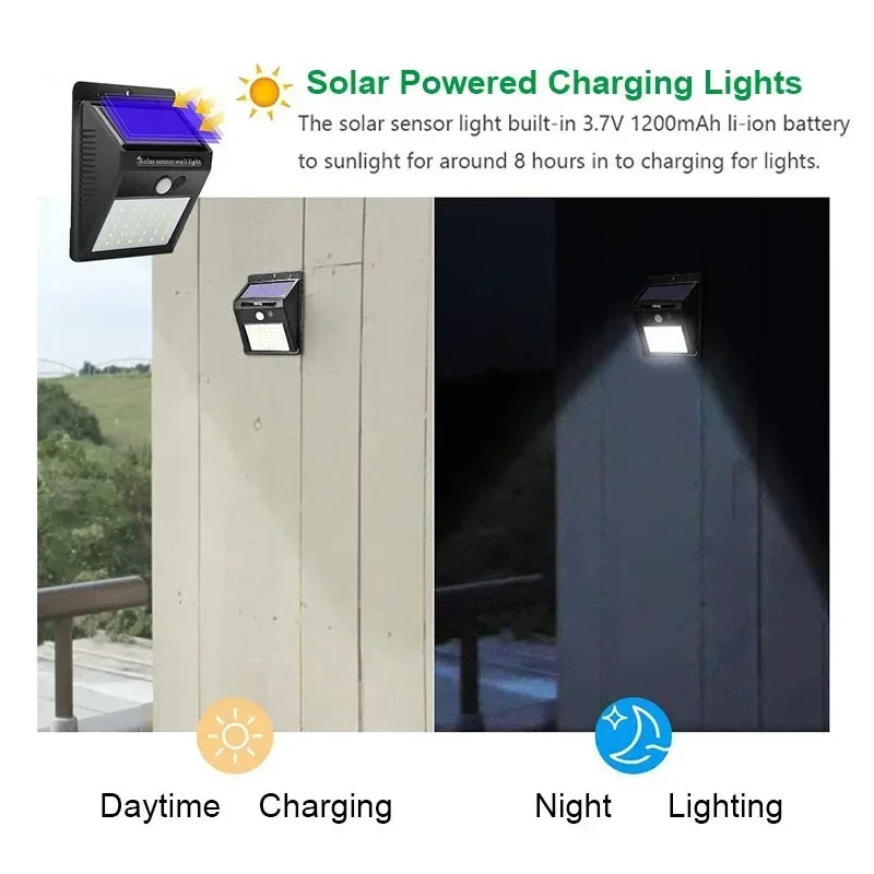 Solar LED PIR Motion Sensor Wall Light