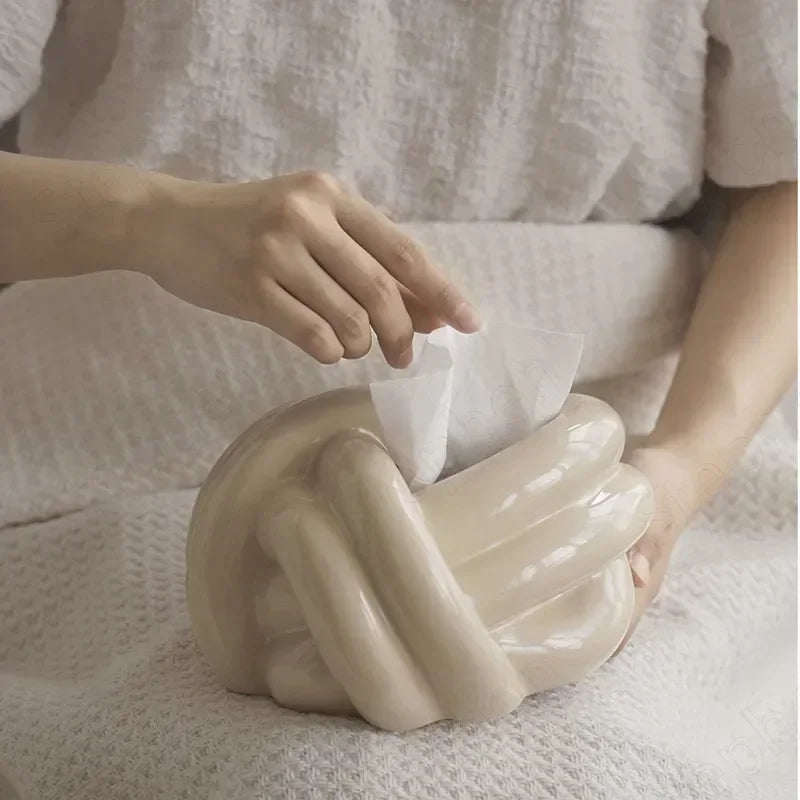 Nordic Ceramic Knot Shape Tissue Holder